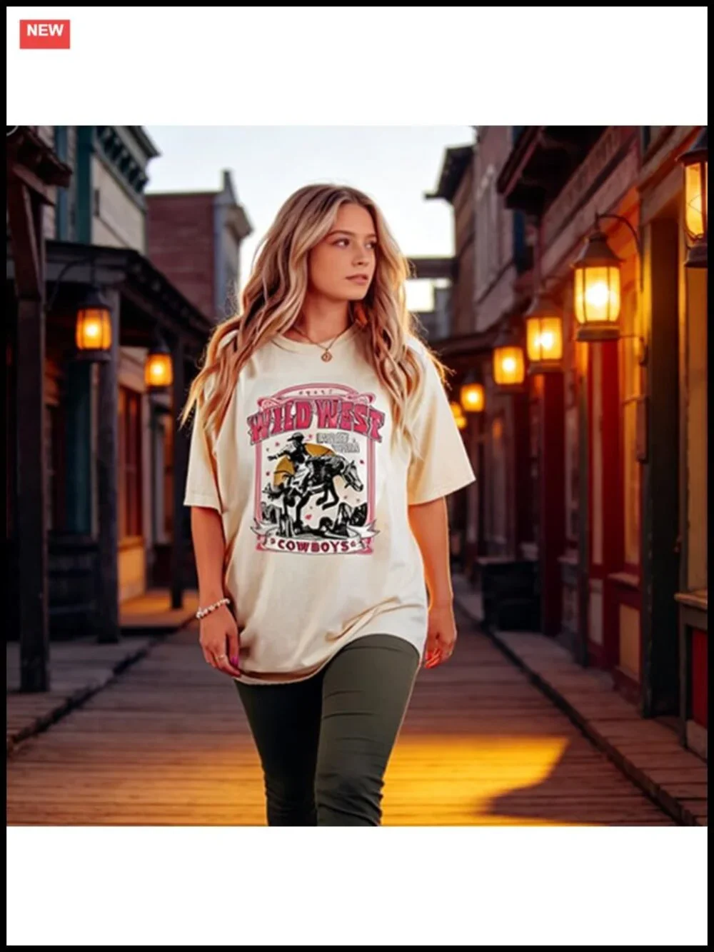 Women's Oversized Cowgirl Graphic Tee Western Rodeo Country Music Shirt Cotton